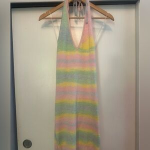 Pastel Striped Halter top Dress